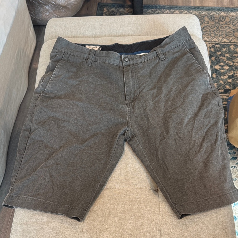 Volcom Men's Flat Front Charcoal Shorts